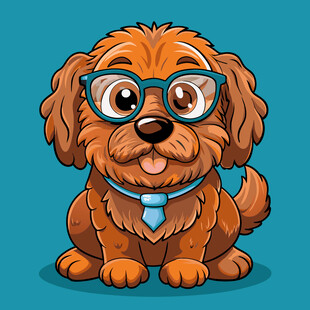 戴眼镜的可爱小狗