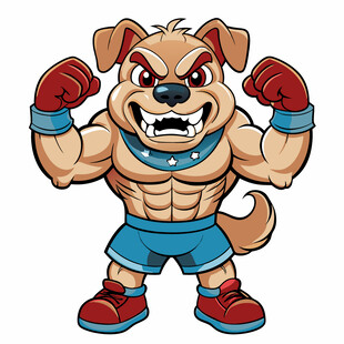 肌肉猛犬展现力量与活力