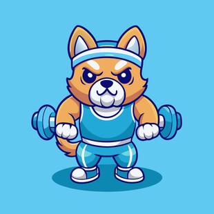 健身萌猫举哑铃