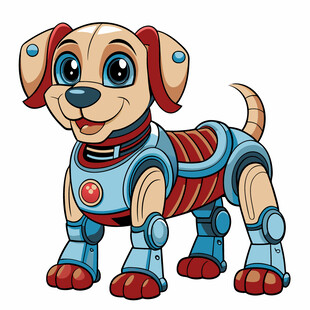 可爱机器小狗卡通形象