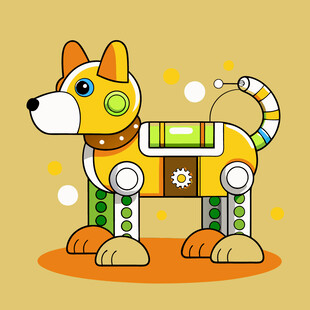 可爱卡通机器狗形象