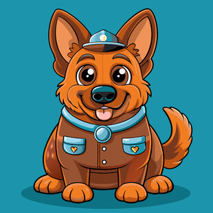 穿制服的可爱警犬