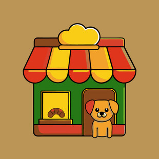 可爱小狗的温馨宠物小店