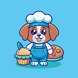 可爱小狗变身小厨师