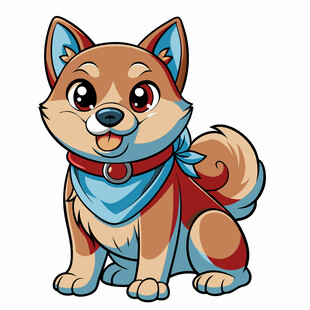 可爱卡通柴犬形象