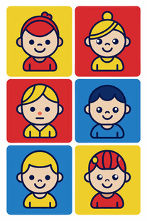 多彩儿童头像图标集合