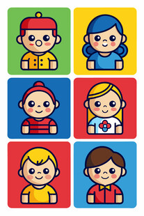 可爱卡通儿童头像集合