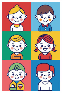多彩儿童头像集合