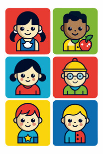 多彩儿童头像集合