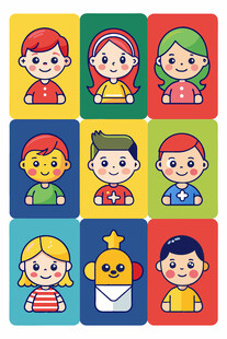 可爱卡通儿童头像集合