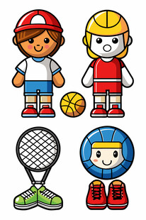 儿童运动装备与角色形象