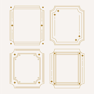 金色边框装饰图案集合