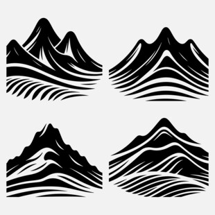 黑白山形图案设计元素