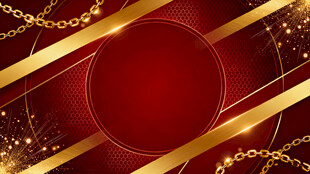 红色背景金色装饰圆形图案