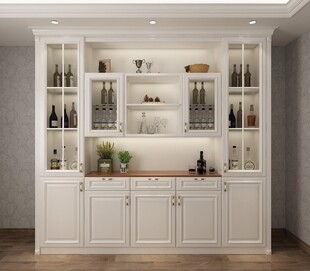 简约白色酒柜
