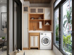 现代简约风格阳台洗衣区