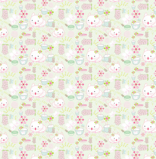 清新花卉几何图案背景图