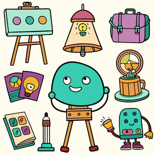 创意艺术用品插画集合