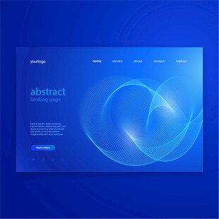 蓝色抽象渐变网页设计图