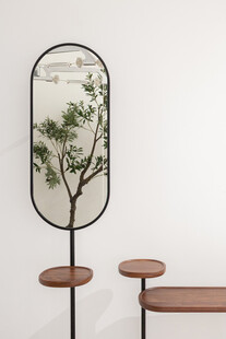 简约中式风镜搭配圆形边几