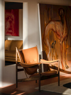 现代简约风格橙色休闲椅