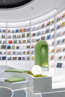 现代风格弧形书架阅读空间