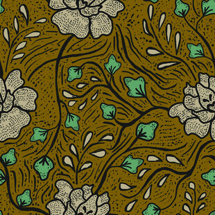复古花卉图案纹理背景