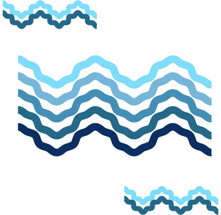 蓝白波浪图案设计元素