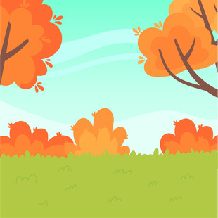 秋日户外风景插画