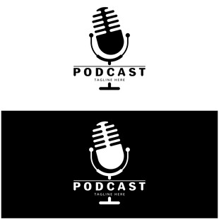 播客麦克风标志设计