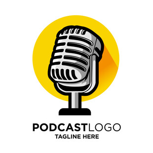 复古风格播客标志设计