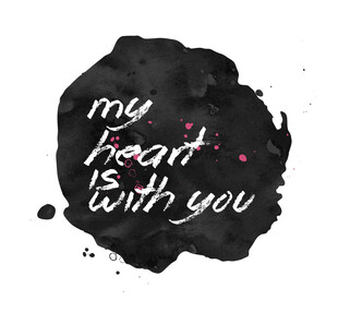 水墨风暖心文字图案