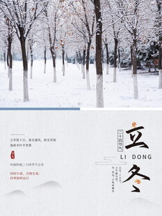 冬日雪景中的立冬时节