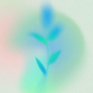 梦幻渐变蓝绿植物图案