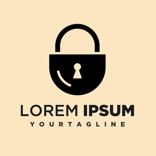 简约锁形标志设计