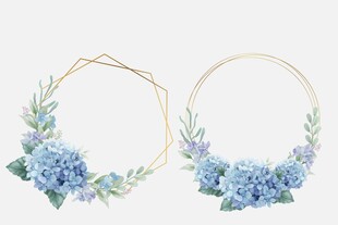 蓝花环形装饰图案