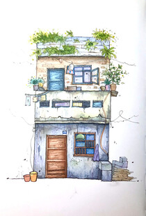 手绘房屋建筑
