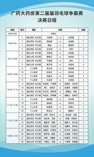 羽毛球比赛日程