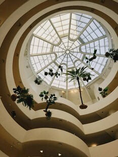 商场内景玻璃穹顶与绿植