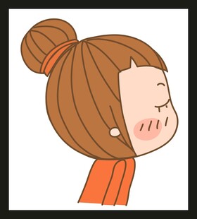 扎马尾的可爱卡通女孩