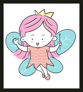可爱粉色系小仙子插画