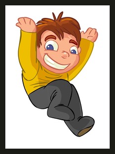 快乐男孩腾空跃起