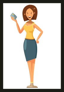 女子手持手机姿态优雅