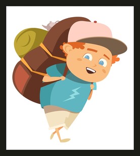 背着大包的疲惫旅行者