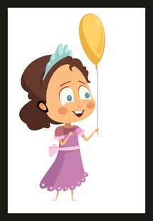 手持气球的可爱小公主