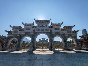 中式牌坊建筑景观