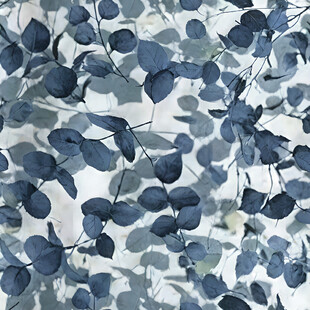 蓝白叶纹布料图案