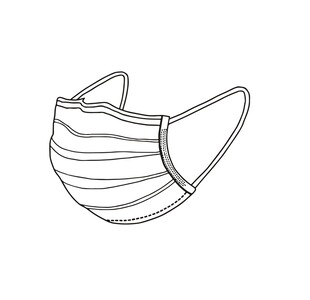 矢量口罩手绘图