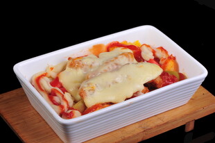 芝士焗时蔬鸡肉