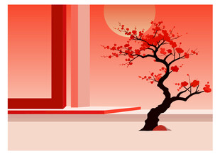 梅花扁平AI手绘